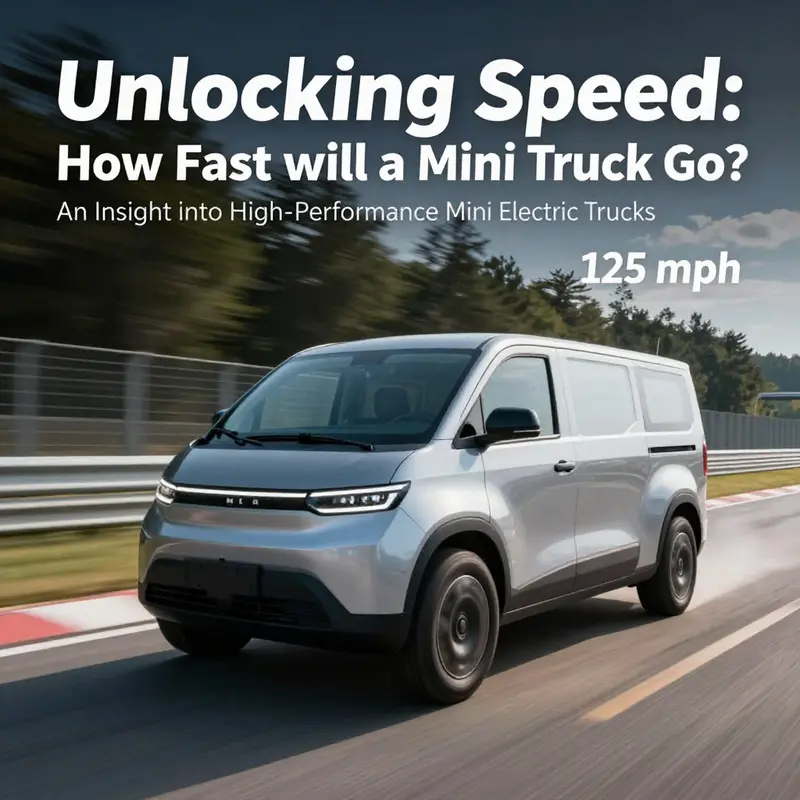 An array of mini trucks illustrating the speed capabilities across different models.