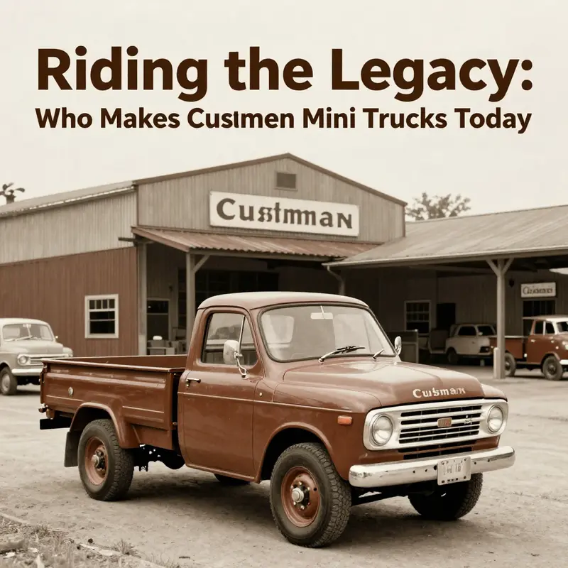 An early Cushman factory showcasing the original mini trucks that shaped the brand’s legacy.
