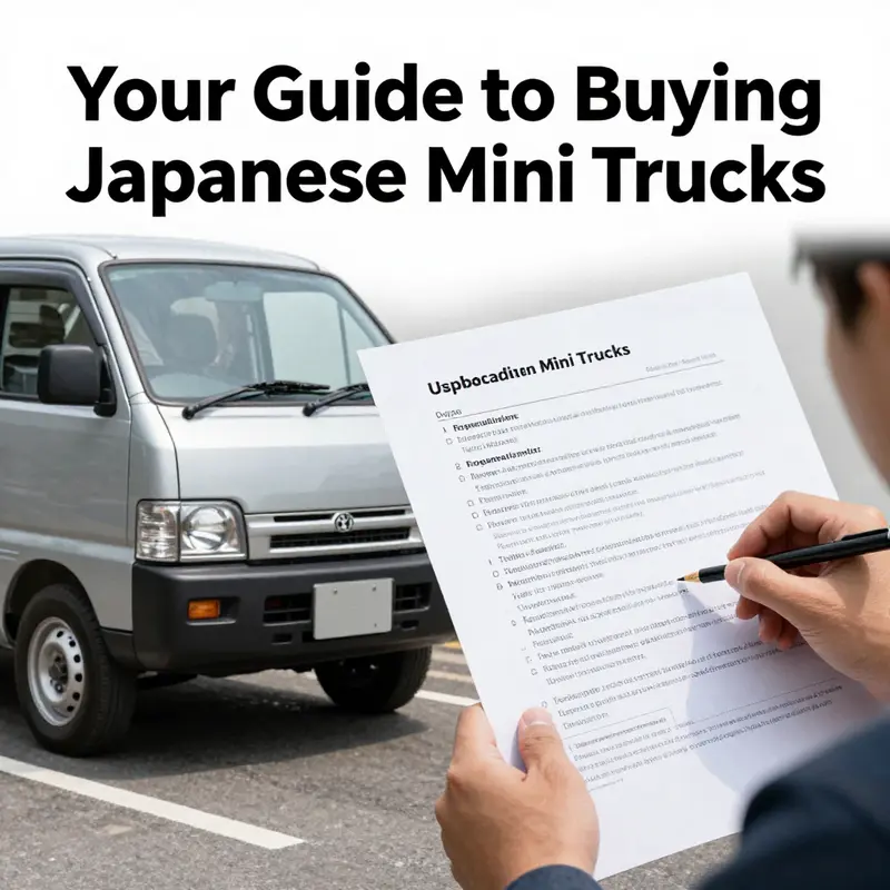 A glimpse of various Japanese mini trucks available for bidding and purchase online.