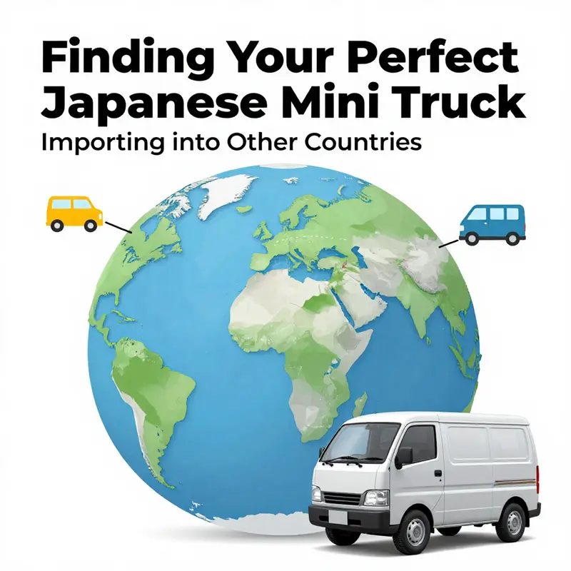 A selection of shiny new Japanese mini trucks ready for delivery at a dealership.