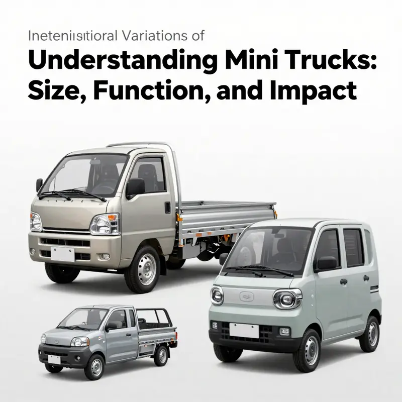 A visual representation of various types of mini trucks in compliance with regulations.