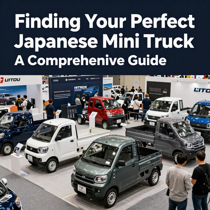 A selection of shiny new Japanese mini trucks ready for delivery at a dealership.