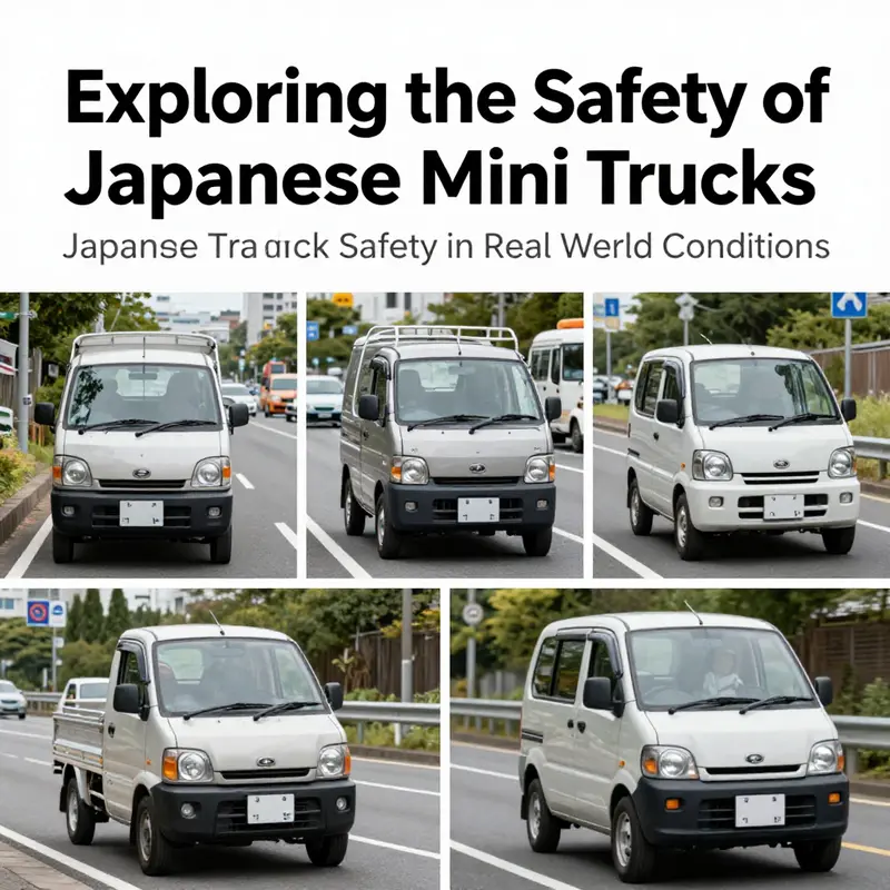 The robust safety design features of a Japanese mini truck emphasizing stability and visibility.