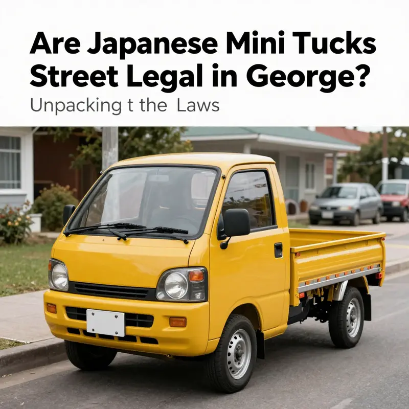 A kei truck parked in a Georgia neighborhood, illustrating its compact design and unique character.