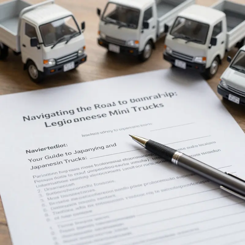 An authorized dealership showcasing various Japanese mini trucks available for purchase.