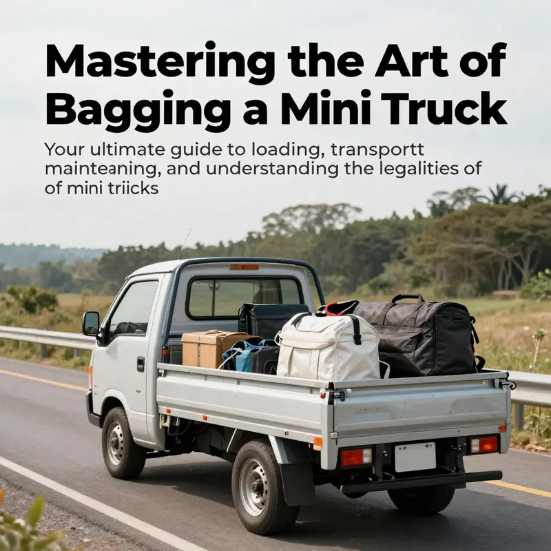 A mini truck loaded with cargo driving along a beautiful road, representing the essence of safe transport.