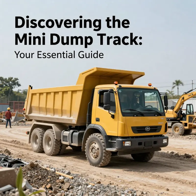 Technical specifications of a mini dump truck emphasizing its compact size and functionality.