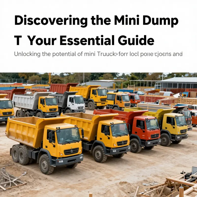 Multiple mini dump trucks lined up at a construction site highlighting their effectiveness and compact design.