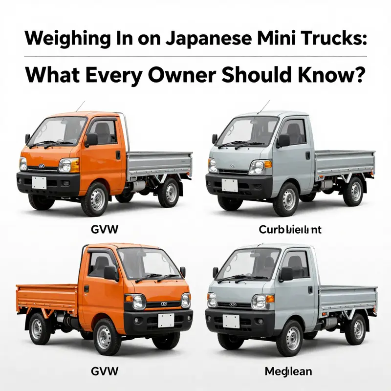 Gross Vehicle Weight (GVW) of various Japanese mini trucks, illustrating their weight capacities.