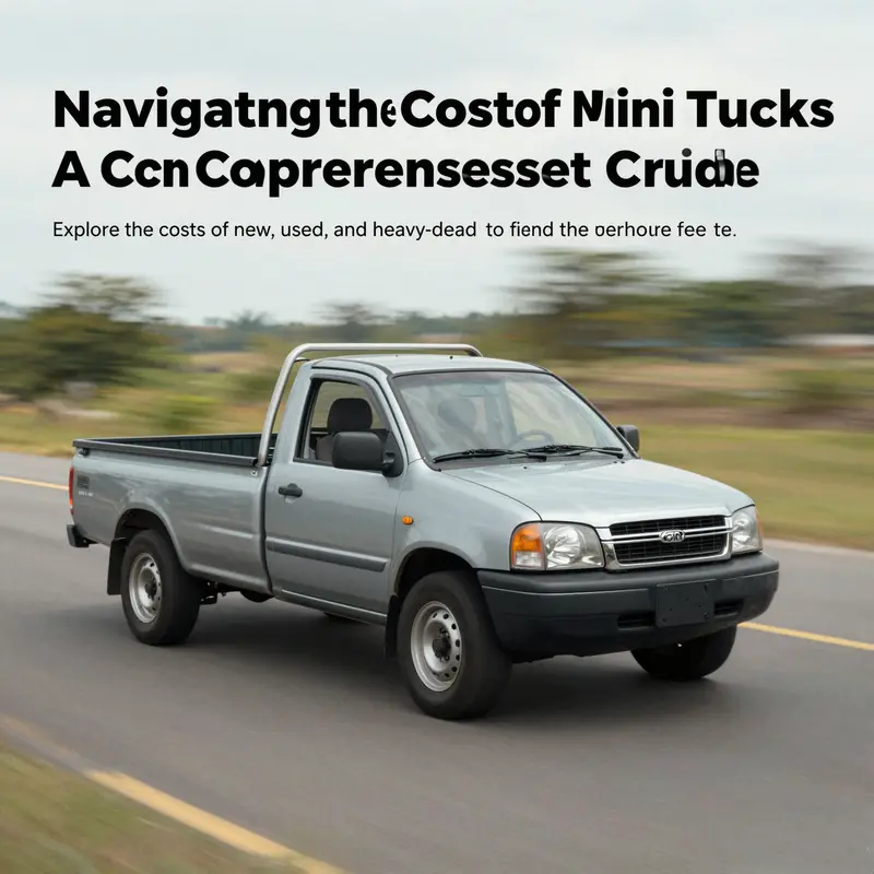 A mini truck driving on a road, symbolizing freedom and utility.