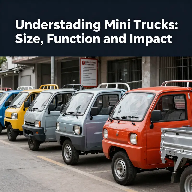 A visual representation of various types of mini trucks in compliance with regulations.