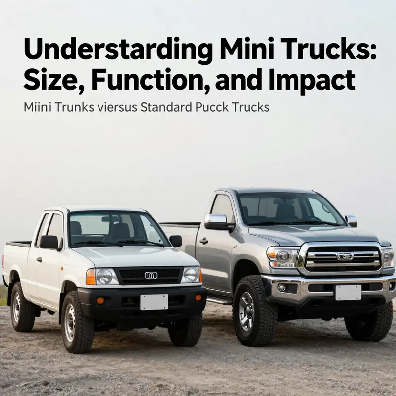 A visual representation of various types of mini trucks in compliance with regulations.