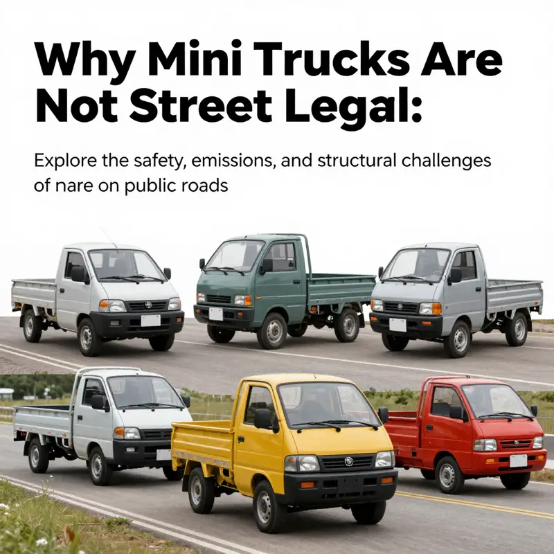 An image showing multiple mini trucks in different settings, highlighting their applications and transport capabilities.