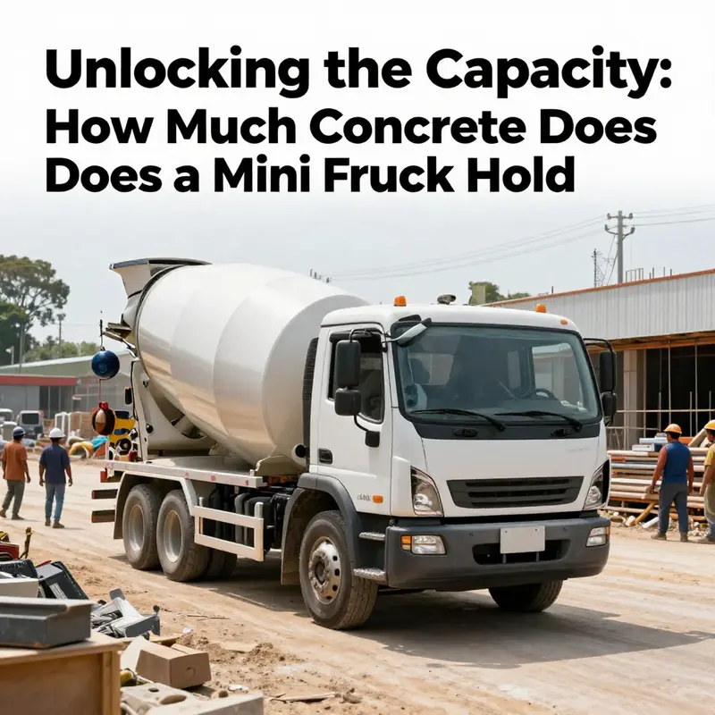 A mini mix truck on a construction site, showcasing its involvement in concrete delivery.