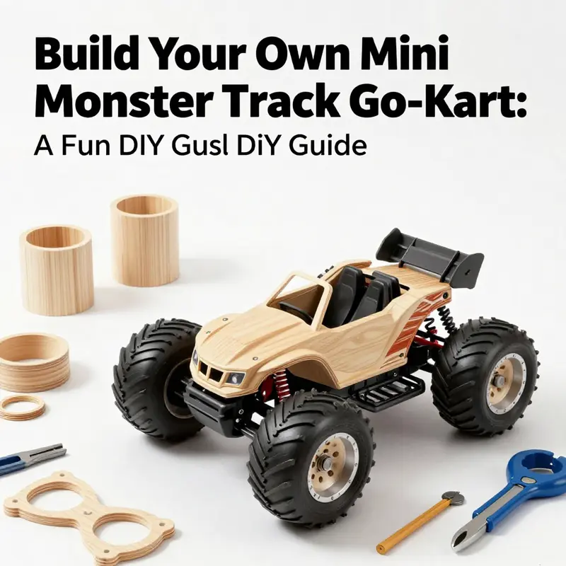 Conceptual design sketches of a mini monster truck go-kart showcasing its unique features.