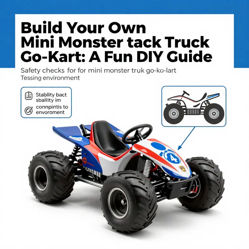 Conceptual design sketches of a mini monster truck go-kart showcasing its unique features.