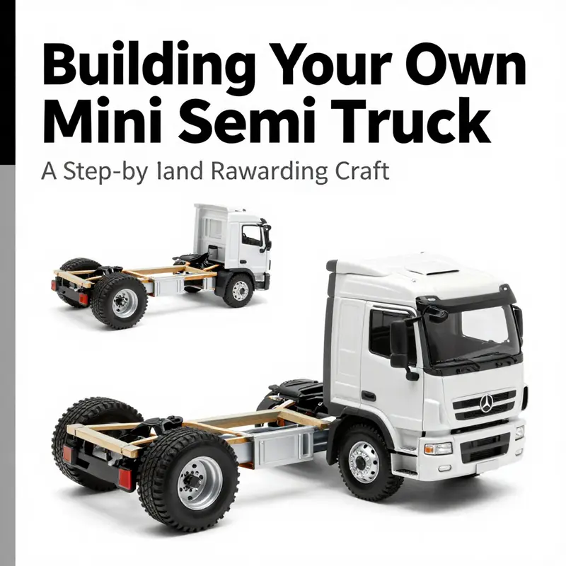 A visual comparison between a detailed static model and a functional mini semi truck.