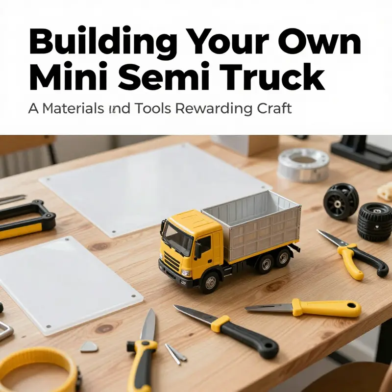 A visual comparison between a detailed static model and a functional mini semi truck.