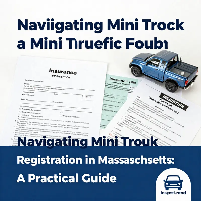 Visualizing the key steps to register a mini truck in Massachusetts.