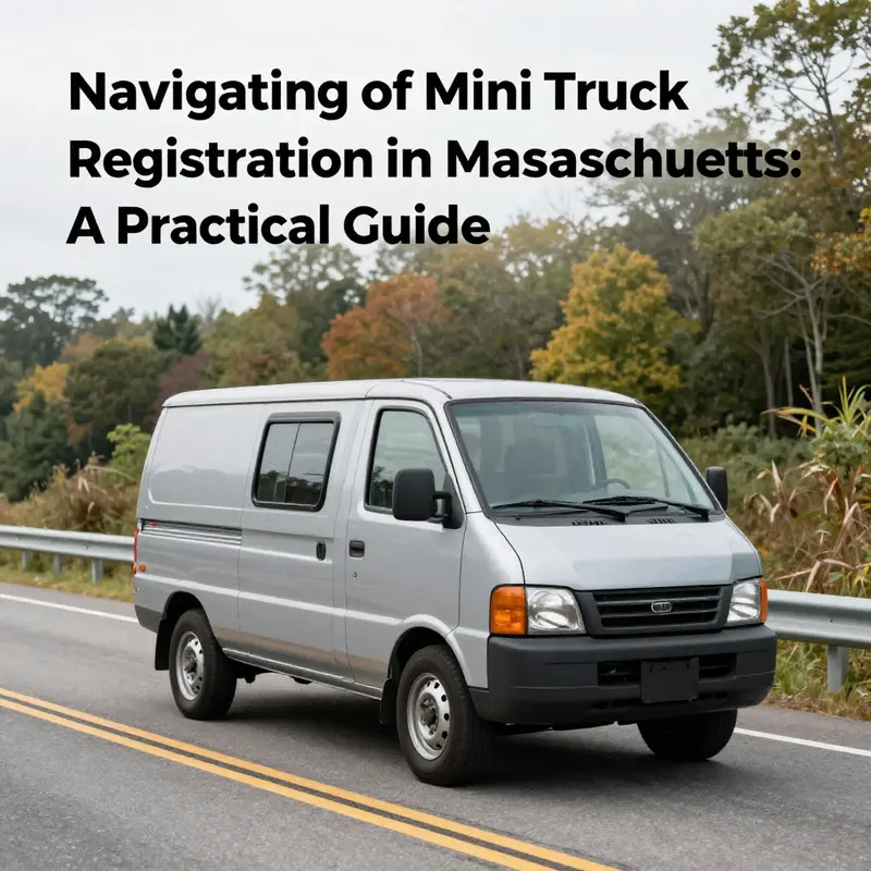 Visualizing the key steps to register a mini truck in Massachusetts.