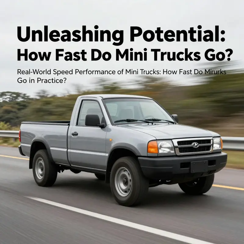 A diverse range of mini trucks illustrating speed classifications.