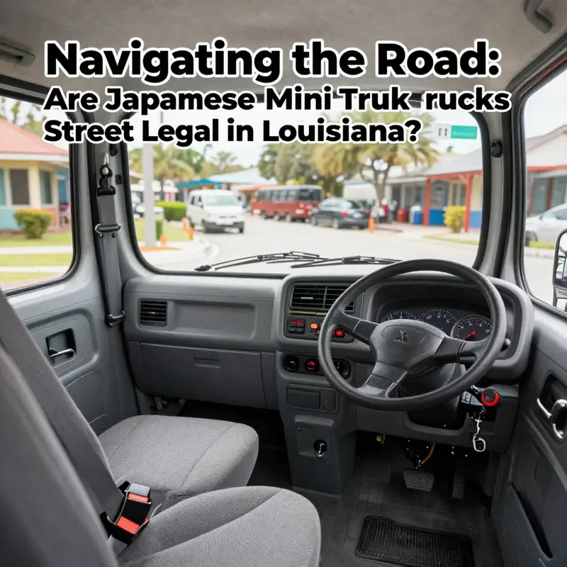 A Suzuki Carry parked on a picturesque street in Louisiana, representing the potential of mini trucks on public roads.