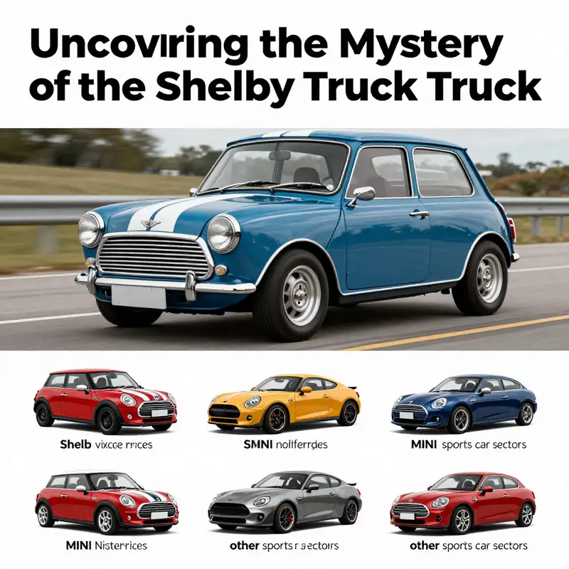 Car enthusiasts puzzled over the idea of a Shelby Mini Truck, surrounded by classic Shelby models.