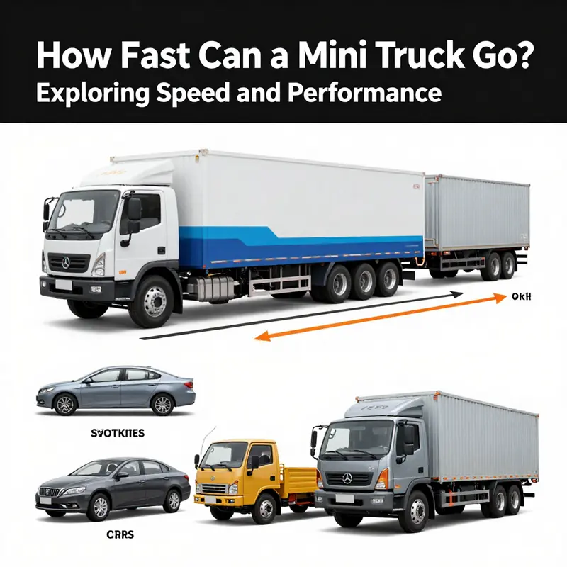 Different mini trucks showcased in a race on the highway.