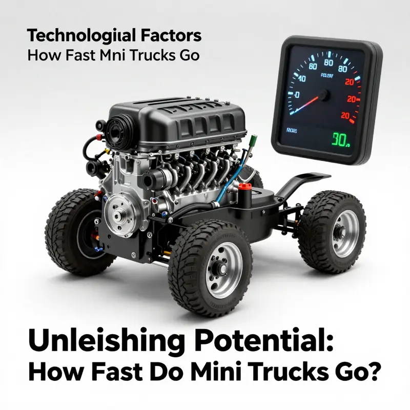 A diverse range of mini trucks illustrating speed classifications.