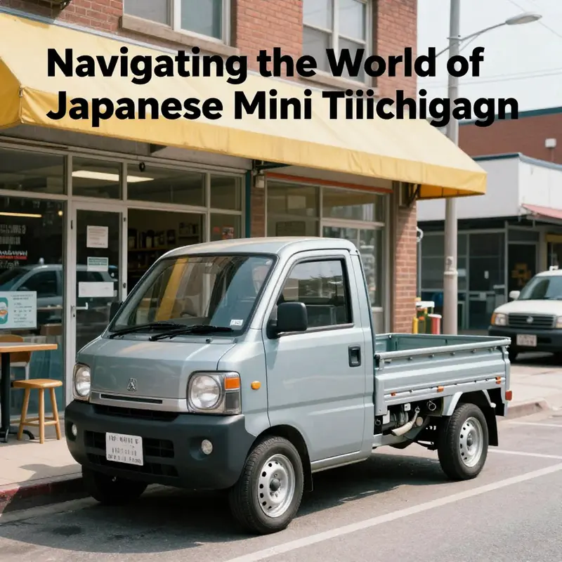A Kei truck parked outside a local Michigan business, illustrating the vehicle’s presence in the community.