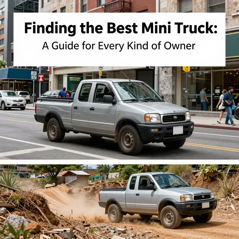 A mini truck demonstrating its urban maneuverability and off-road prowess.