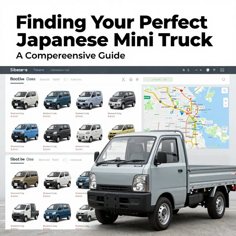 A selection of shiny new Japanese mini trucks ready for delivery at a dealership.