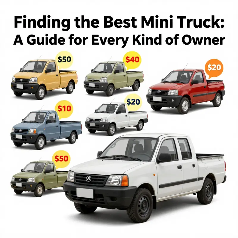 A mini truck demonstrating its urban maneuverability and off-road prowess.