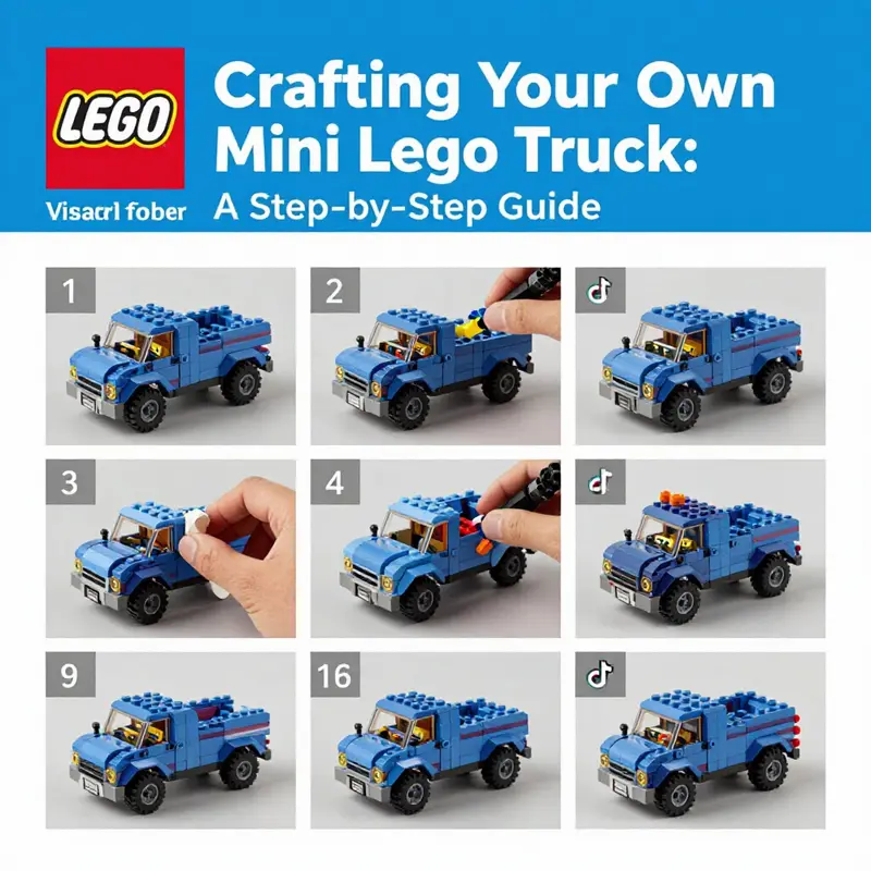 Beginning the construction with essential LEGO pieces for the truck’s chassis.