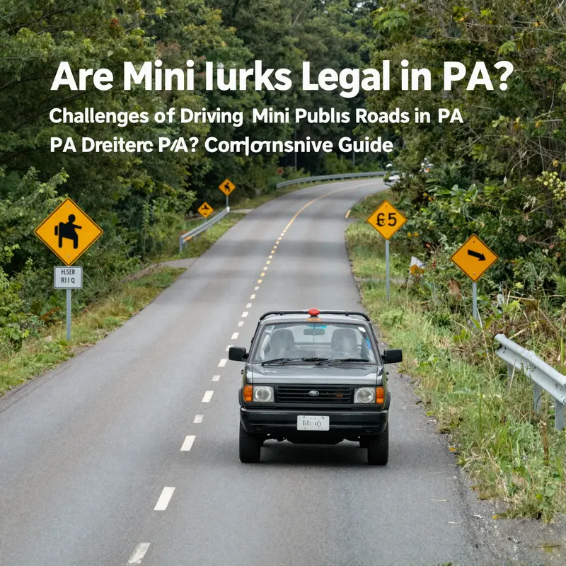 A variety of mini trucks parked in a Pennsylvania driveway, emphasizing ownership diversity.