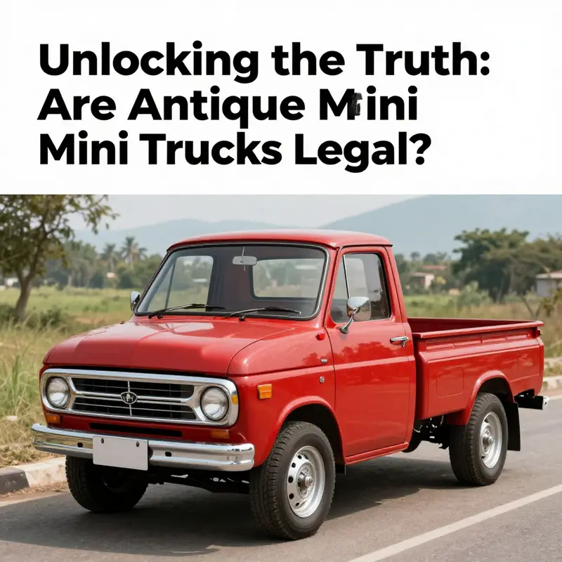 A classic mini truck captured in a beautiful landscape, showcasing its timeless appeal.