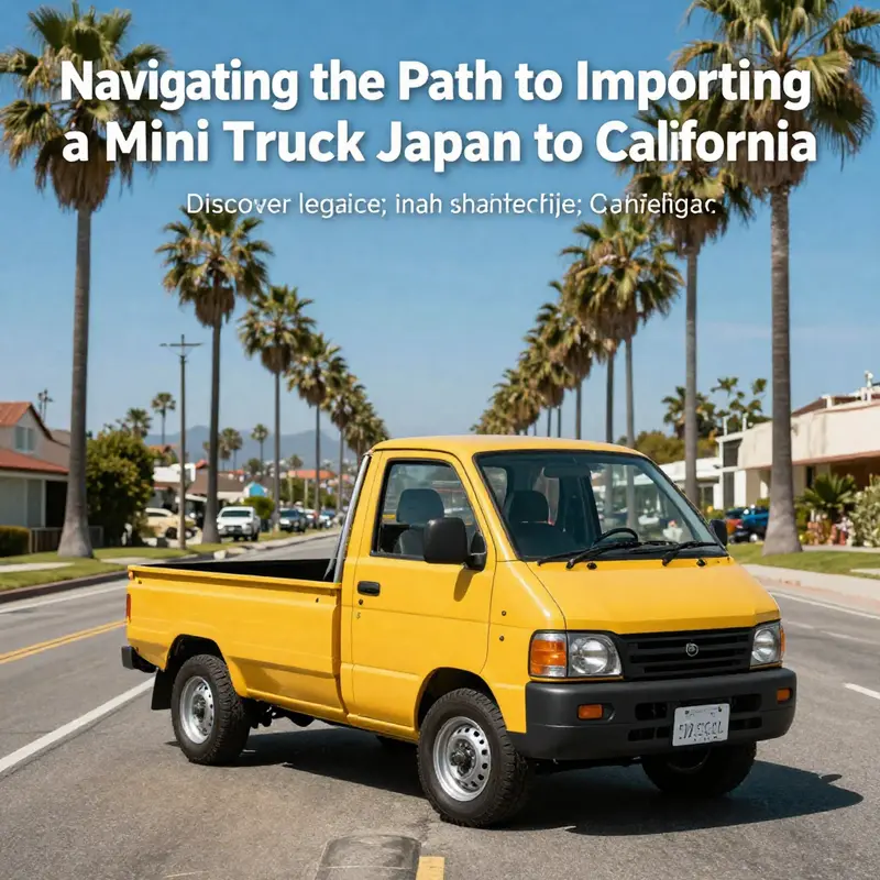 A lively mini truck alongside palm trees on a sunny California road, illustrating the theme of the article.