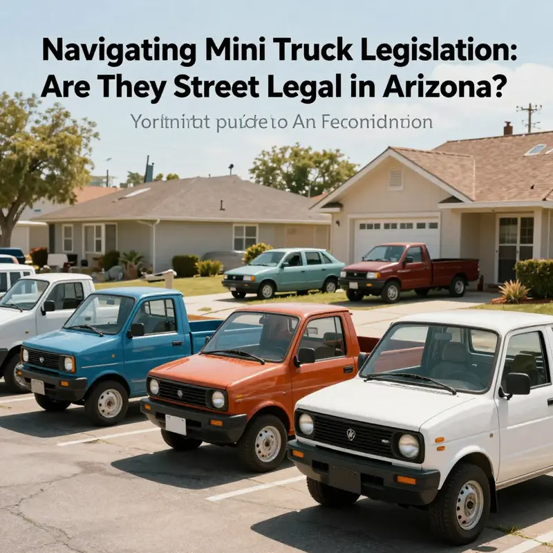 A vibrant image of diverse mini trucks in a neighborhood setting, representing their appeal among local business owners and enthusiasts.