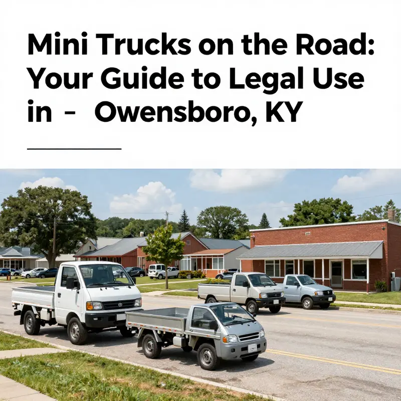 An overarching scene of Owensboro, KY, showcasing a blend of mini trucks amidst the city's traditional landscape.