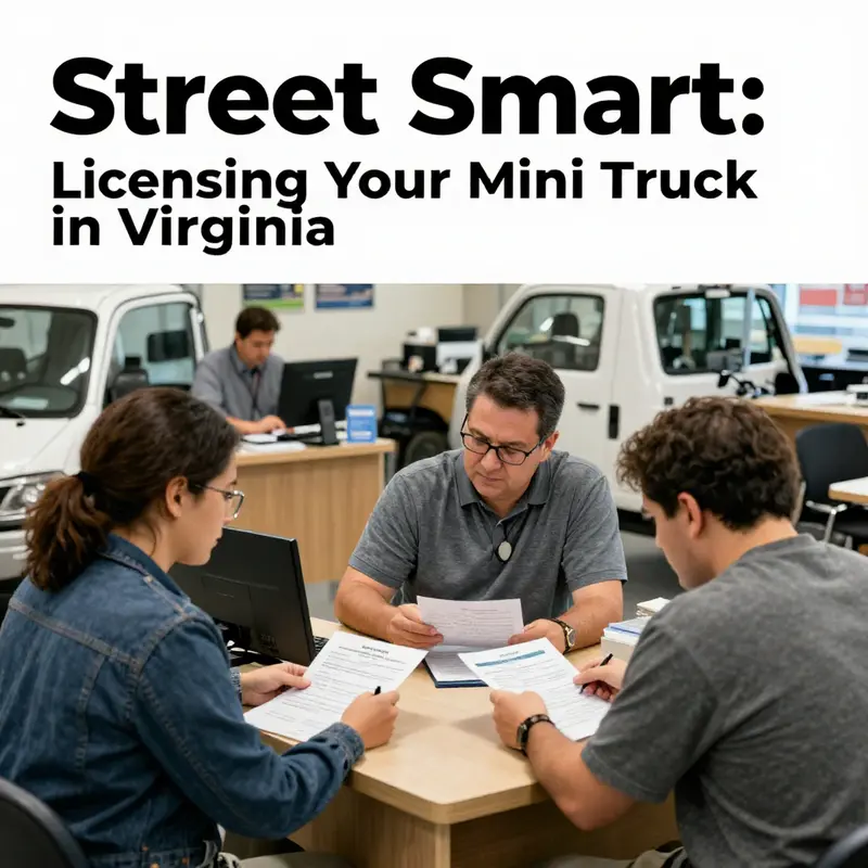 Enthusiasts learning about the eligibility criteria for licensing mini trucks in Virginia.