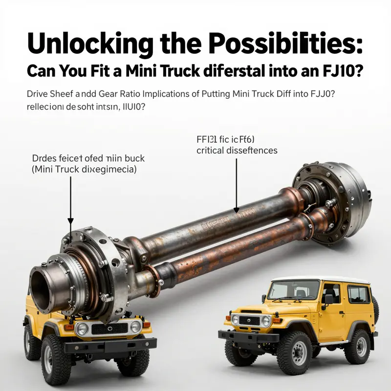 Comparison of a Toyota FJ40 differential and a mini truck differential, highlighting design differences.