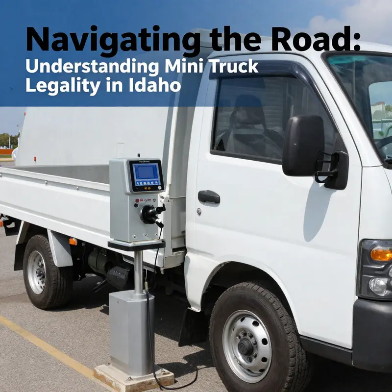 Mini trucks parked in a picturesque Idaho setting, highlighting their suitability for local businesses and residential use.