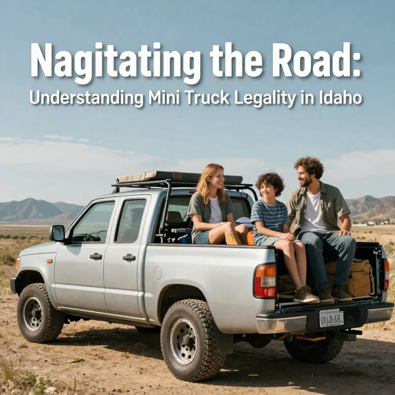 Mini trucks parked in a picturesque Idaho setting, highlighting their suitability for local businesses and residential use.