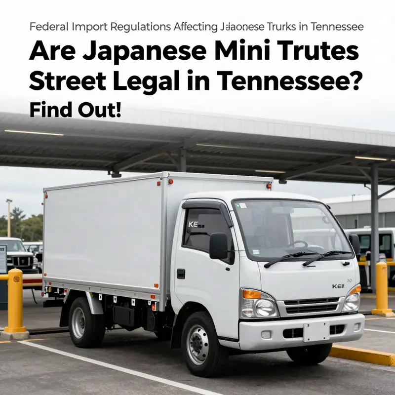 A Kei truck parked in a beautiful Tennessee setting, illustrating the concept of ownership and local appeal.