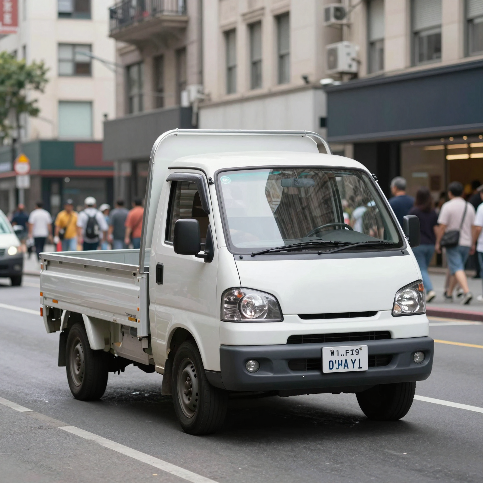 Mini Truck on City Street