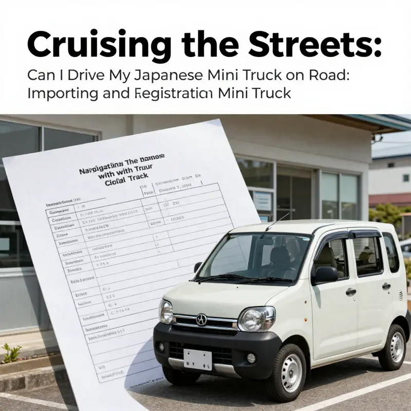 Japanese mini truck adhering to local road regulations.