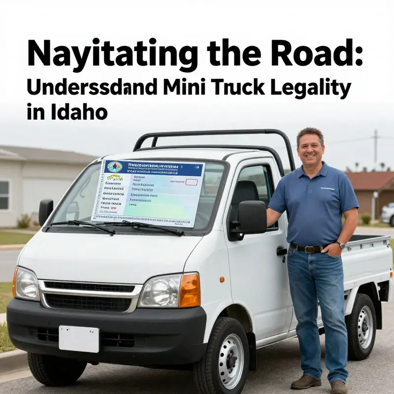Mini trucks parked in a picturesque Idaho setting, highlighting their suitability for local businesses and residential use.