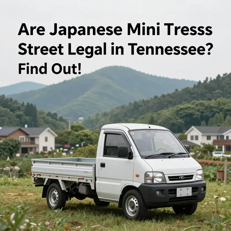 A Kei truck parked in a beautiful Tennessee setting, illustrating the concept of ownership and local appeal.