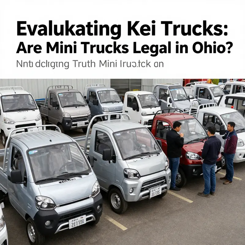 Mini trucks legally cruising through Ohio’s highways, highlighting their integration into daily life.