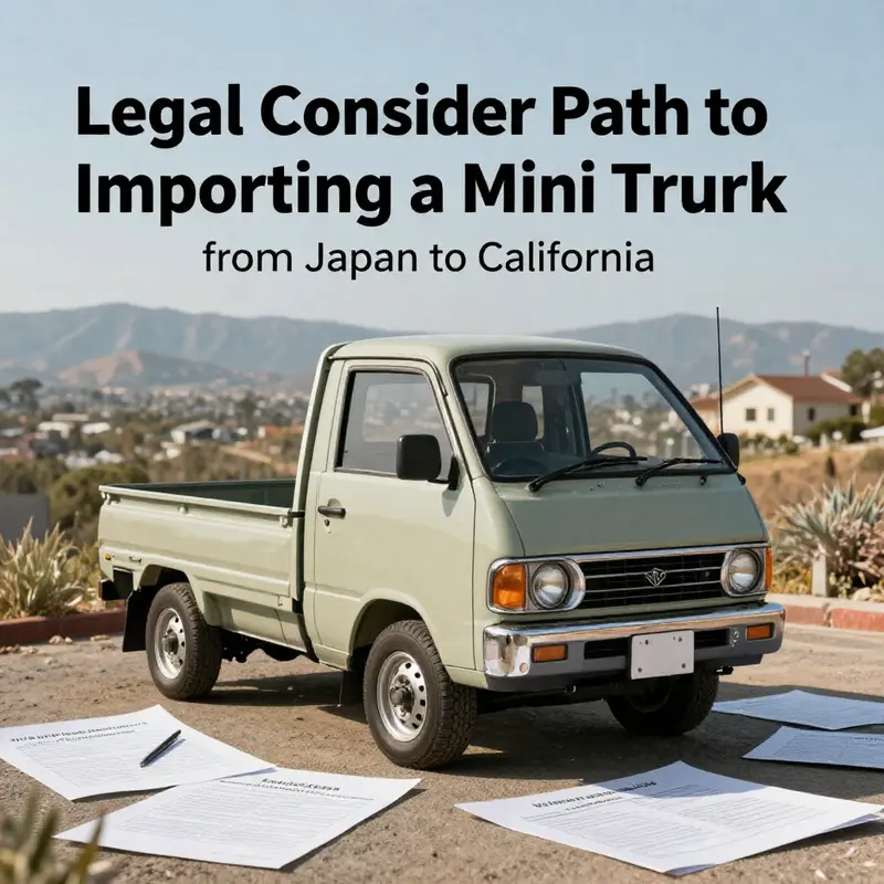 Exploring the legal aspect of importing mini trucks from Japan to California.